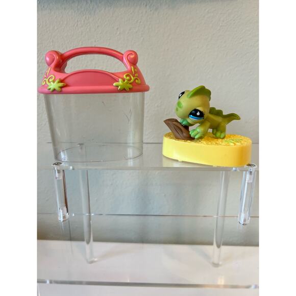 Littlest Pet Shop LPS Iguana Lizard #850 Green Blue Teardrop Eyes 2008 *Read - Picture 2 of 9